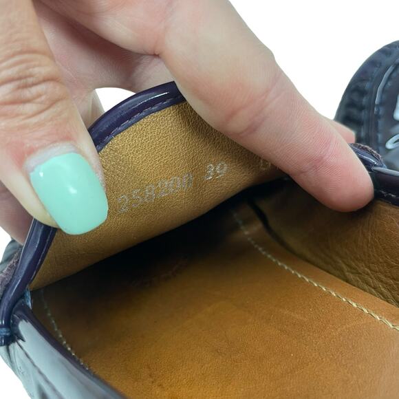 Gucci Patent Leather Horsebit Driver Loafers Slip On Dark Purple Size 39 - Picture 10 of 11